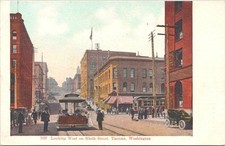 Lithograph Tacoma WA Street Scene on Ninth St. early 1900s picture