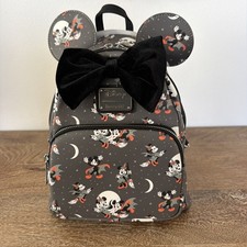 Loungefly Disney Vampire Mickey Minnie Halloween Witch AOP Mini Backpack NWT picture