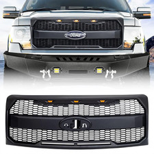 American Modified Raptor Style Mesh Grille with Amber LED Marker Lights and Embl picture
