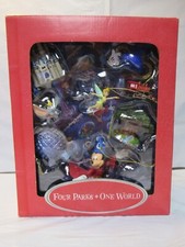 Rare Retired Disney Four Parks One World Story Book  Ornament 8Piece Set  L73M picture