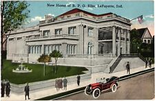 New Home of BPO Elks Club Lafayette Indiana Unposted Divided Postcard 1910s picture
