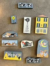 The Cat's Meow Faline Hand-Painted Signed Wood Figurines Lot of 10 (1991-1994) picture