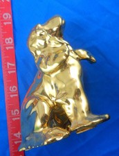 Vintage Rookwood Pottery 24 kt Gold Finish Spaniel Dog Figurine 4-1/2
