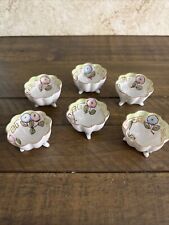 Six vintage hand-painted Nippon porcelain Footed open salt dishes picture