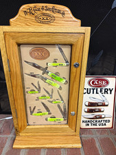 W.R. Case lighted  wood store Display with Limited edition Key Lime knife set picture