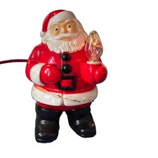 Vintage Royalite Royal Electric Light Up Plastic Santa Claus Works  picture