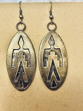 VTG NATIVE AMERICAN HOPI STERLING SILVER Dangle EARRINGS 17 G picture