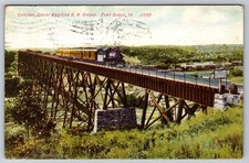 1909 Chicago Great Western RR Bridge Fort Dodge Iowa Train Postcard E.C. Kropp picture
