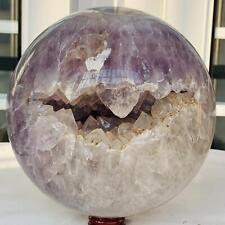 8820g Natural Cherry Blossom Agate Sphere Quartz Crystal Ball Healing picture