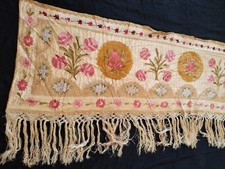 Vintage matyo hungarian embroidered needlework silk embroidery fringes itm744 picture
