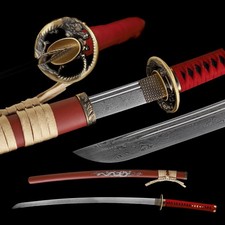 Hand Forged Japanese Katana Damascus Steel Full Tang White Dragon picture