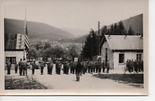 WWII Era RPPC Company of Troops in Formation Flag Half Mast Europe A17 picture