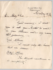 1937 Cunard White Star Franconia Letter S.T. Smith to Billy & Eva NY Visit picture