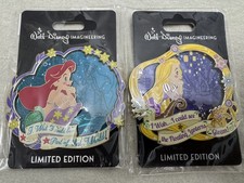 Disney Pin 2022 WDI MOG D23 I Wish Series Little Mermaid Ariel & Rapunzel LE 300 picture