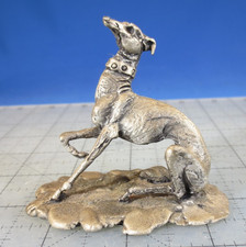 Vintage Handmade Pewter Greyhound Whippet IG Italian Greyhound Sighthound 1985 picture