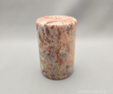 VTG Solid Marble Round Cylinder Shape Canister Trinket Storage Box w/ Lid 5