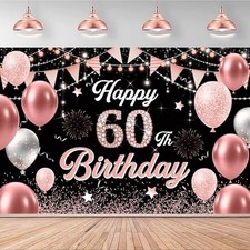 60th Birthday Decorations for Women - Happy 60th Birthday Banner Decorations ... picture