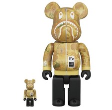 Bearbrick Bape x Van Gogh Museum Sunflowers Shark 100% & 400% Set picture