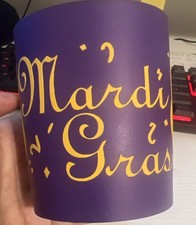 Mardi Gras Purple can koozie insulated sleeve. New picture