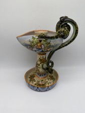 Italian Possibly Vintage Ceramic Candle Holder w/ Snake Handle picture