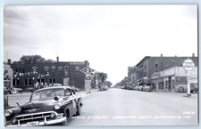 c1950's Main Street From The East Anamosa Iowa Gas Station RPPC Photo Postcard picture
