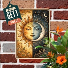 Sun And Celestial Goddess Artwork Vintage Plaque Tin Metal Sign 8x12 picture
