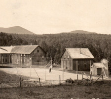 Kennebago Lake ME Tennis Court Camp Hotel RPPC Real Photo Postcard picture
