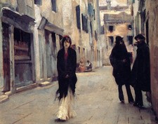 Oil painting John Singer Sargent - Street Scene landscape in Venice canvas picture