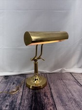 Vintage Brass Piano Bankers Desk Lamp Underwriters Laboratory Double Hinged picture