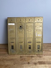 Vintage Brass 4-Slot Apartment Style Mailbox With Buzzer - Couch Tilting Company picture