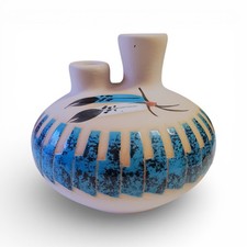 Vintage Navajo Pottery Double Spout Vase Signed Marilyn Wiley Native American picture