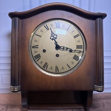 AS IS Antique Mauthe German Chiming Wall Clock Pendulum 1986 Overhaul Dial Wear picture