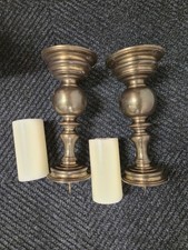 2  Antique Large Renaissance Brass  Bronze Candlestick Holder 12” 4+ Lbs Each  picture