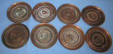 8 Vintage Metal Drink Coasters featuring the YALE University Coat of Arms picture