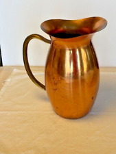 Copper Tagus Pitcher Water Jug Vase Portugal R74 Brass 10” Vintage picture