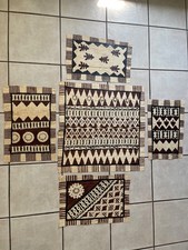 Vintage Tapa Bark Cloth Panel, Tonga, Polynesian, Fiji Placemat Set? picture