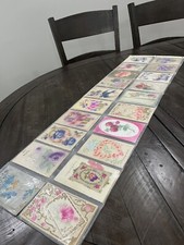 Antique Embossed Floral Birthday Postcards 1910 - 1920s Lot of 37 In Display picture