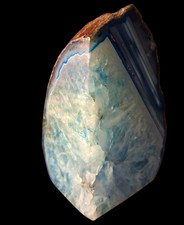 Brazilian Blue & White Banded Polished Mineral Crystal Point Specimen  Piece picture