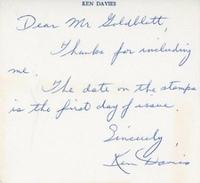 Ken Davies- Signed Paper picture