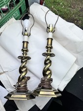 Pair of Stiffel Barley Solid Brass Twisted Table Lamps picture