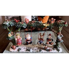 Vintage Jaimy Designed Santa Angel Reindeer on a Swing Forest Animals 1997 picture