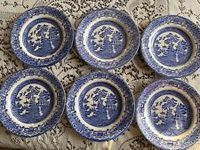 EIT  BLUE & WHITE WILLOW EIT SIDE PLATES SET OF 6 picture