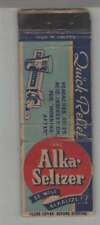 Matchbook Cover - Alka Seltzer Be Wise Alkalize picture