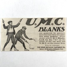 U.M.C. Blanks Antique Print Ad Union Metallic Cartridge Co Boys UMC Noise Makers picture