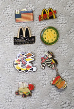 Set of 7 Vtg Collectible Enamel McDonald's Lapel Pins - Some Rare picture