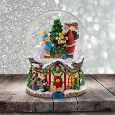 Santa with Teddy Bear and Family Snow Globe San Francisco Music Box picture