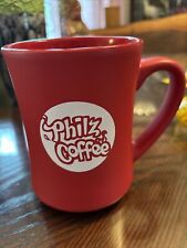 Approx 3 1/2x 4 1/2 Red Large Philz Coffee Mug Rare Mission Made SF CA Heavy picture