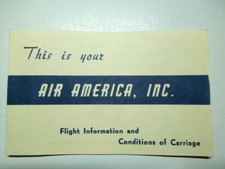 Original 1968 Air America Flight Information and Conditions of Carriage Handout picture