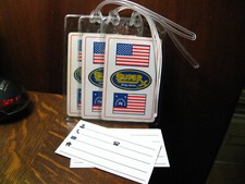 SupeRX Drug Stores Vintage Playing Card Luggage Tags (3) - Hook's USA Flag Set picture