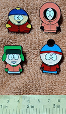 4pc SOUTH PARK PIN SET Stan Kyle Kenny Cartman Metal Enamel Lapel Lot Badge Pins picture